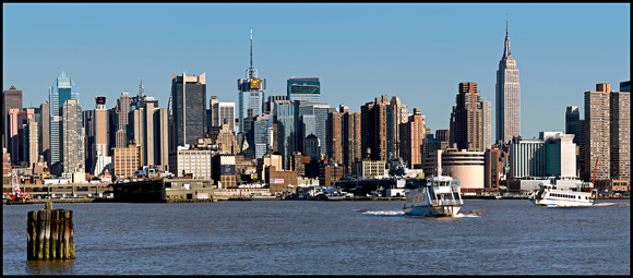 Manhattan and a NY Waterway Ferry