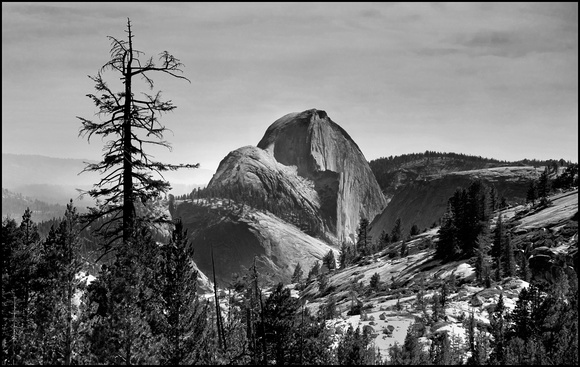 The backside of Half Dome  as seen from Olmstead Point.